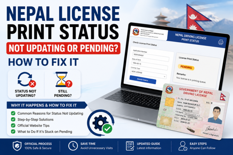 Nepal License Print Status Not Updating or Stuck on Pending? How to Fix It