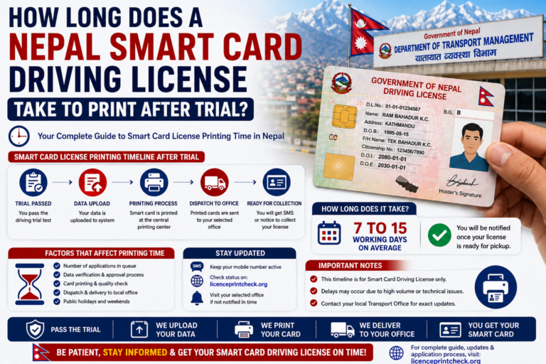 How Long Does a Nepal Smart Card Driving License Take to Print After Trial? (2026)