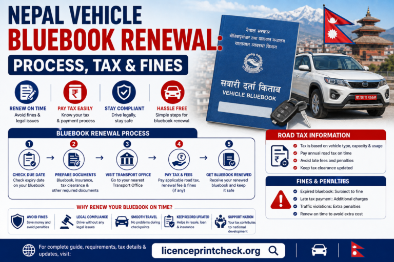 Nepal Vehicle Bluebook Renewal 2026: Process, Tax & Fines