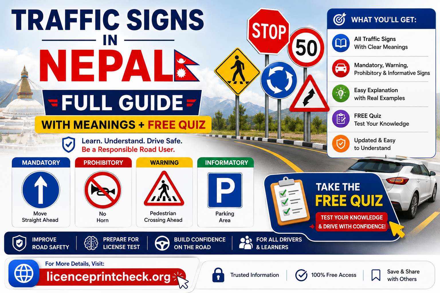 Traffic Signs in Nepal 2026: Full Guide with Meanings + Free Quiz