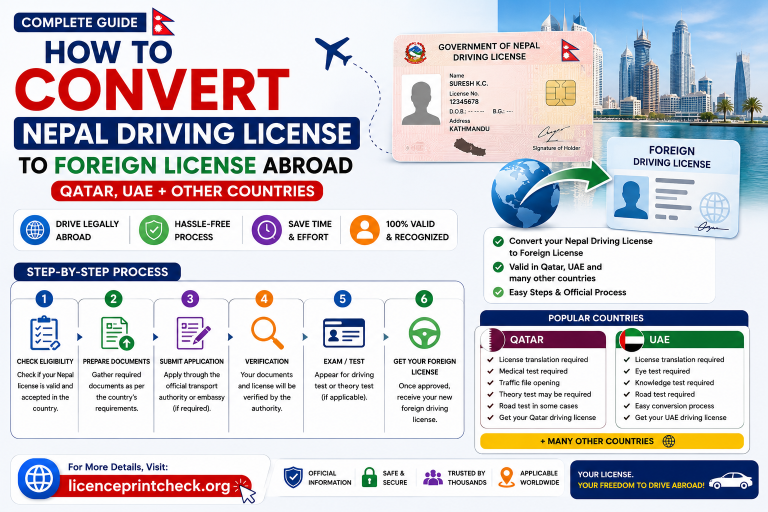 How to Convert Nepal Driving License to Foreign License Abroad (Qatar, UAE +)